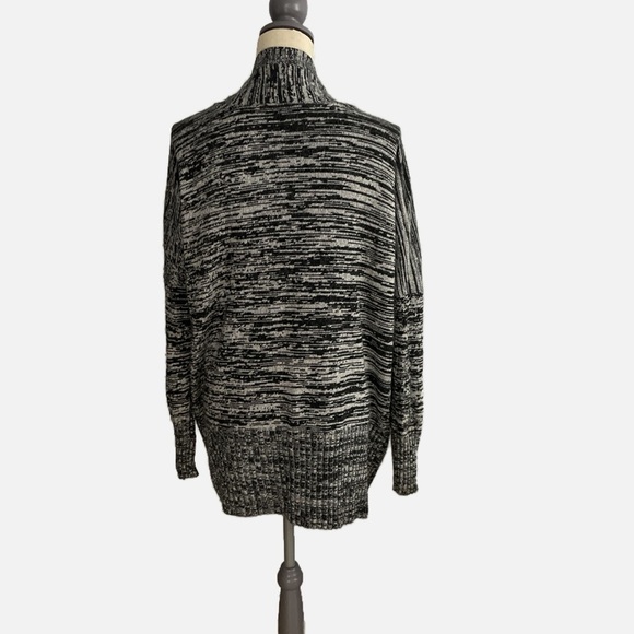 Talula Open Cardigan Sweater Marled Black Gray Size Large Angora Cashmere Blend - Picture 3 of 9